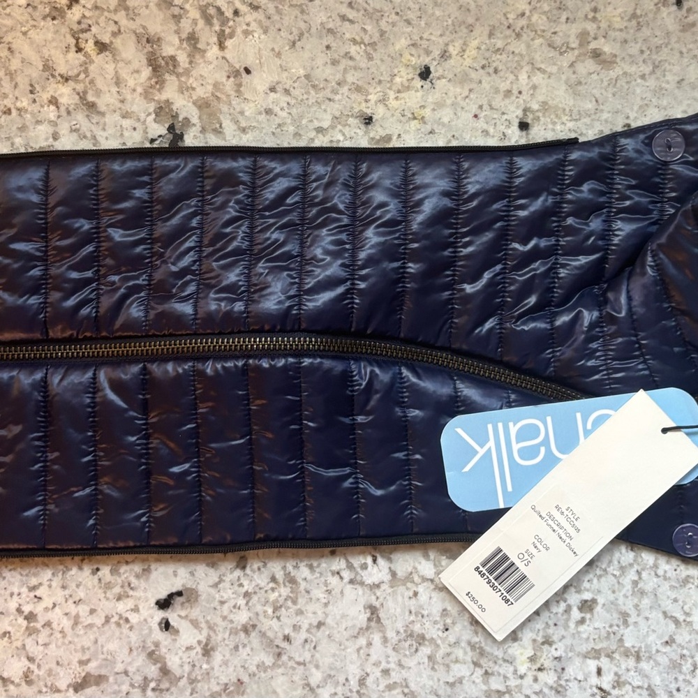 Veronica Beard Navy Quilted Funnel with Zipper